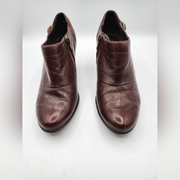Clarks Shoes - Clark Brown Leather Ankle Boots Bendable Sz 8M